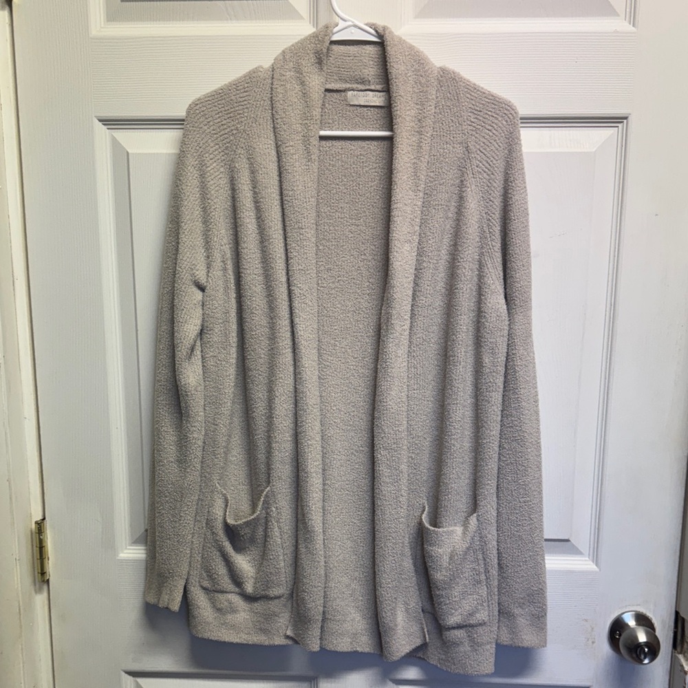 BAREFOOT DREAMS Cozy Chic Lite Cardigan Beige Soft Knit Pockets